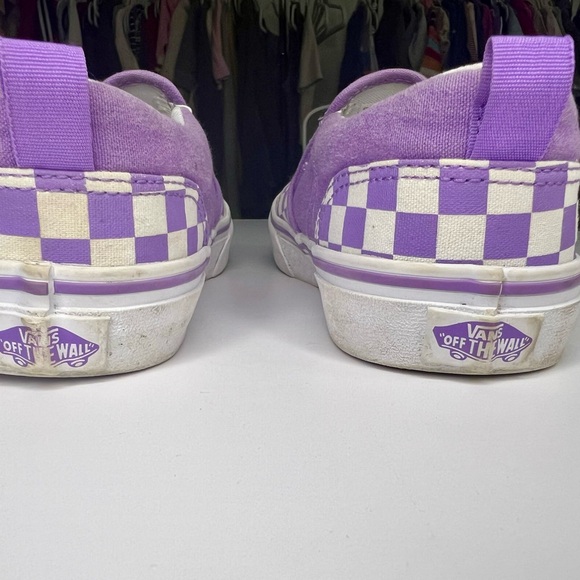 Vans Kids Purple Checkered Slip-On Shoes - Picture 7 of 8
